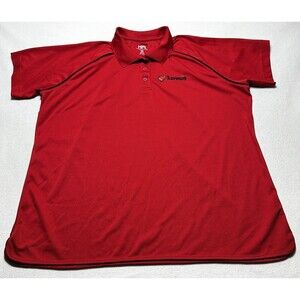 Loves Womens Employee Work Uniform Polo Shirt Size 2XL Red Embroidered Gas
